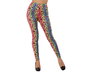 Leggings Multicolore à Motif Géométrique pour Adulte - Idéal pour Déguisement Hippie, Fête Rétro ou Carnaval