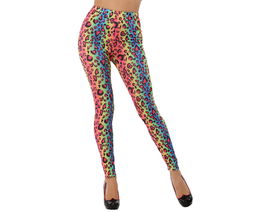 Leggings Multicolore à Motif Géométrique pour Adulte - Idéal pour Déguisement Hippie, Fête Rétro ou Carnaval