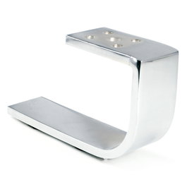 Q&Q Nimia - Patte de meuble ou canapé en métal chromé, modèle H110, longueur 200 mm, hauteur 110 mm