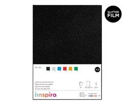 Innspiro Set de 5 feuilles de mousse EVA noire avec film pailleté 20x30 cm