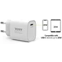 Port Designs 900031EU - Chargeur Secteur USB-C 20 W Power Delivery Blanc - Pour Smartphone, Tablette et Power Bank