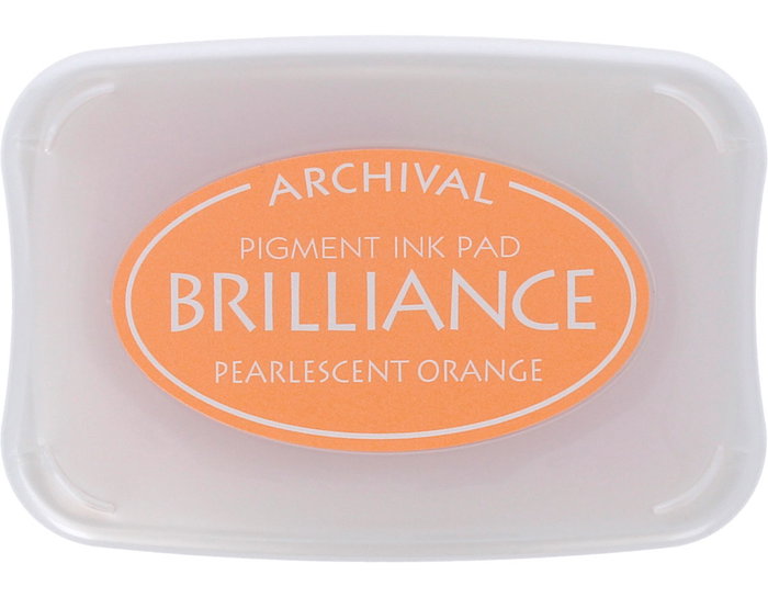 Tsukineko BRILLIANCE Tampon d'encre Orange perlé 95x65mm Tsukineko BRILLIANCE Tampon d'encre Orange perlé 95x65mm