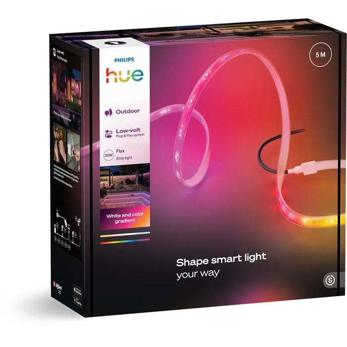 Philips Hue Ruban LED Flux Extérieur 5m 3000lm Philips Hue Ruban LED Flux Extérieur 5m 3000lm