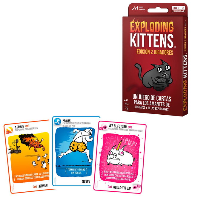 Exploding Kittens - Jeu de Cartes Édition 2 Joueurs - Jeu Familial et d'Ambiance pour Adultes et Enfants à Partir de 7 Ans - Asmodee Exploding Kittens - Jeu de Cartes Édition 2 Joueurs - Jeu Familial et d'Ambiance pour Adultes et Enfants à Partir de 7 Ans - Asmodee