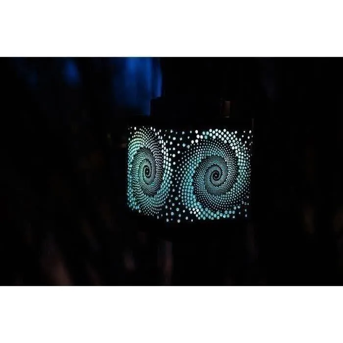 Garden Id Lanterne Solaire Attract, Bleu, 11x11x15 cm, Autonomie 6 à 8 h, Bouton On/Off, LED, Alimentation Solaire, Plastique-Résine