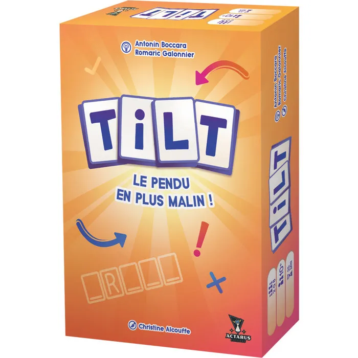 ACTARUS - Tilt - Jeu de société coopératif - Mots à deviner comme au pendu - Ambiance - À partir de 10 ans - 2 à 8 joueurs - 25 minutes