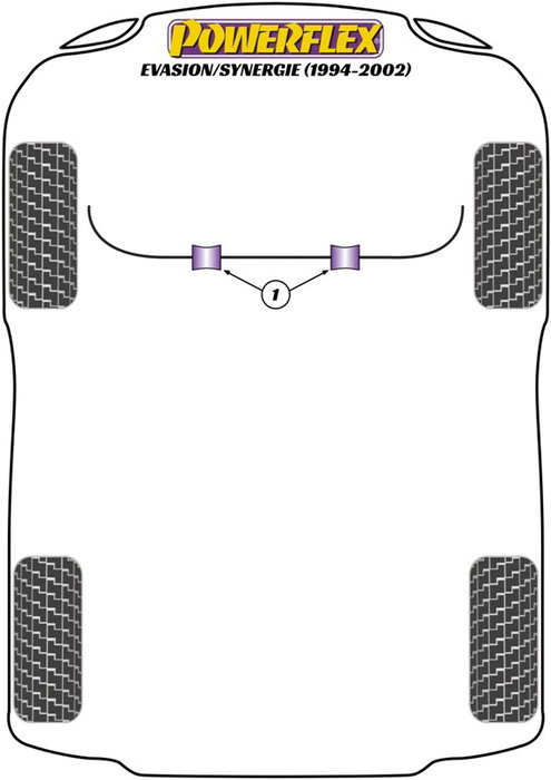 Powerflex Barre stabilisatrice avant à châssis silentblock 25mm
