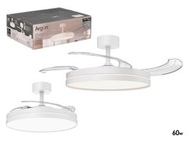 Argon Ventilateur de Plafond Aro 3 Pales Pliables 48x28x48 cm Blanc Métal PVC