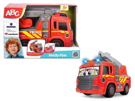Smoby - Camion de pompiers jouet avec éclairage et sons - 25 cm - Fonctionne avec piles (incluses) - Version espagnole/portugaise