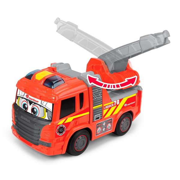 Smoby - Camion de pompiers jouet avec éclairage et sons - 25 cm - Fonctionne avec piles (incluses) - Version espagnole/portugaise