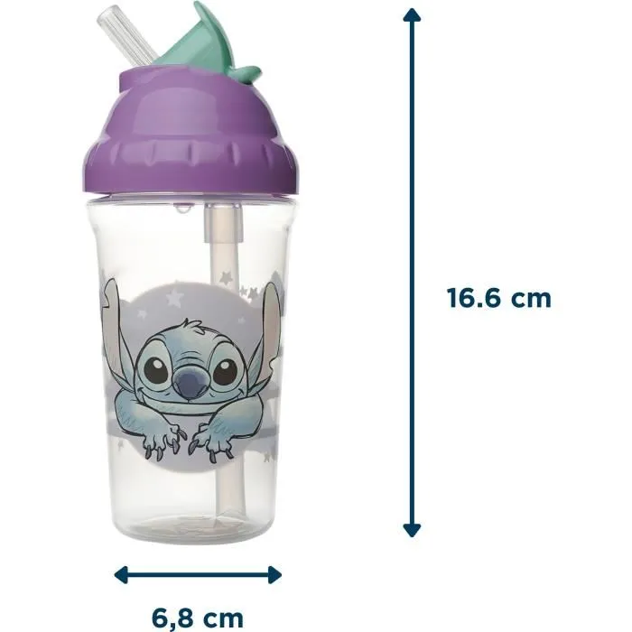 Thermobaby - Tasse à paille anti-fuites 295 ml avec design Lilo & Stitch - Pour enfants dès 10 mois - Sans BPA Thermobaby - Tasse à paille anti-fuites 295 ml avec design Lilo & Stitch - Pour enfants dès 10 mois - Sans BPA