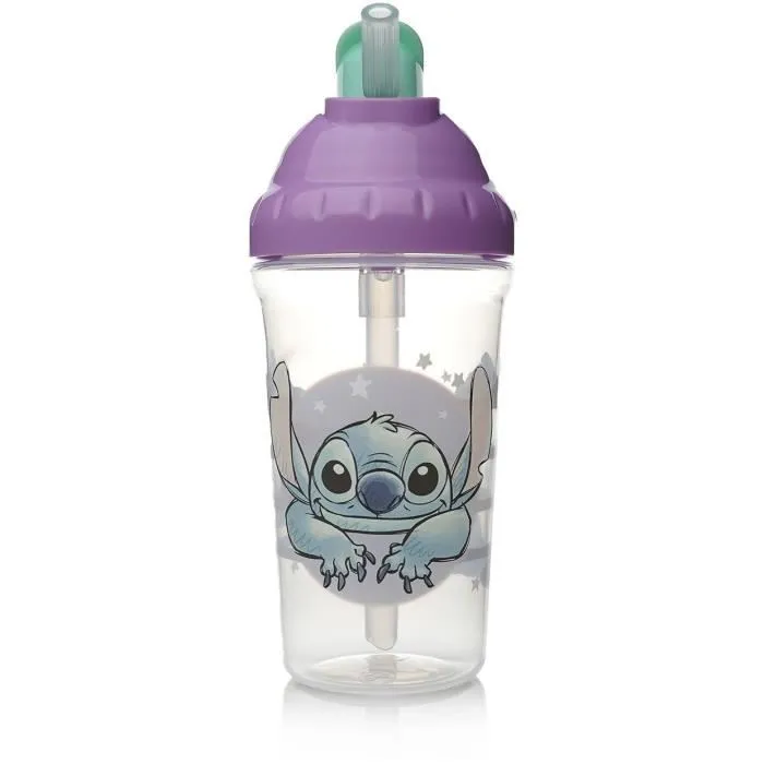 Thermobaby - Tasse à paille anti-fuites 295 ml avec design Lilo & Stitch - Pour enfants dès 10 mois - Sans BPA