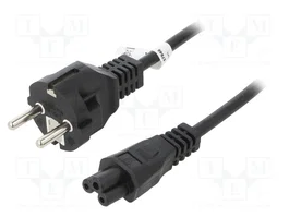 GOOBAY Câble d'alimentation H03VVH2-F 3x0,75mm2 CEE 7/7 vers IEC C5 2m