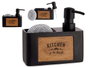 Kinvara Support éponge noir gravé bois 14x13x6 cm (Set de 12)
