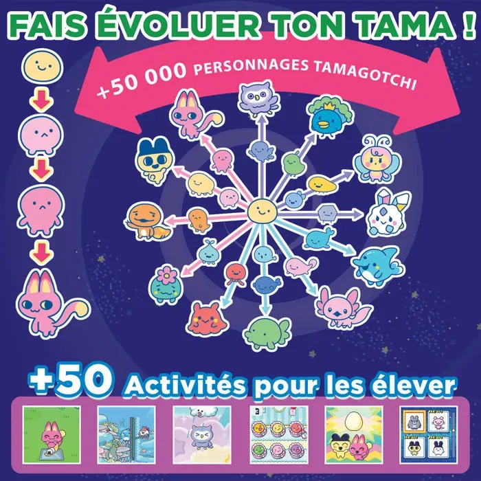 Bandai Tamagotchi Paradise Eau - Jouet électronique d'élevage d'animal virtuel vintage