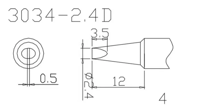 QUICK Embout de soudage type tournevis 2,4x0,5mm QUICK Embout de soudage type tournevis 2,4x0,5mm