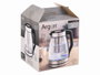 Argon Bouilloire Verre Borosilicate LED 1,5 L Filtre Inclus 20x24x16 cm Transparent Noir Argent (Set de 6)