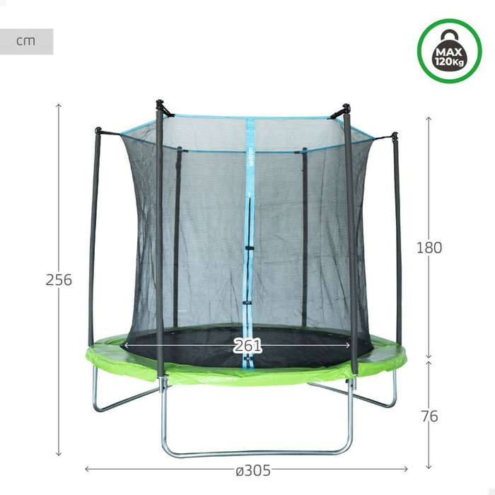 Aktive Trampoline pour Enfants avec Filet de Sécurité 305 x 256 x 305 cm