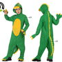 Déguisement Dinosaure Enfant Unisex Vert Taille 7-9 Ans - Costume Mono en Polyester pour Fête et Carnaval