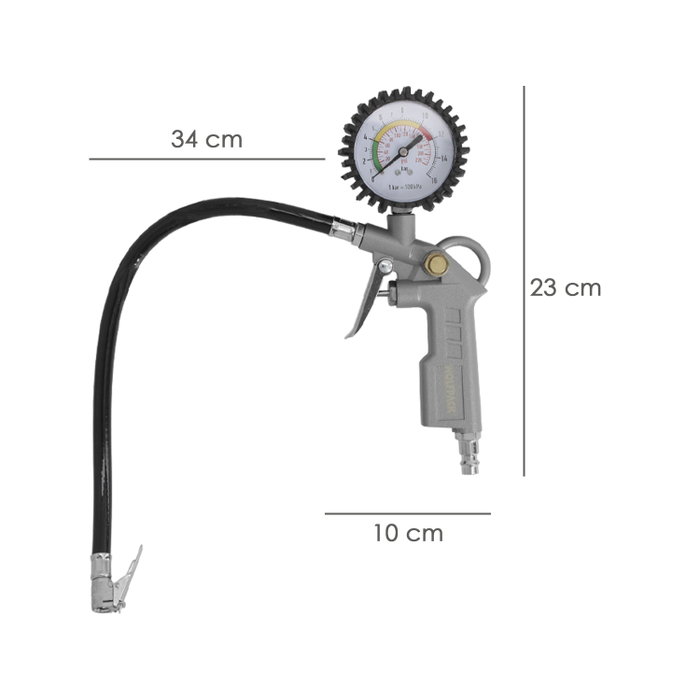 WOLFPACK LINEA PROFESIONAL Pistola de gonflage pour pneus avec manomètre rapide WOLFPACK LINEA PROFESIONAL Pistola de gonflage pour pneus avec manomètre rapide