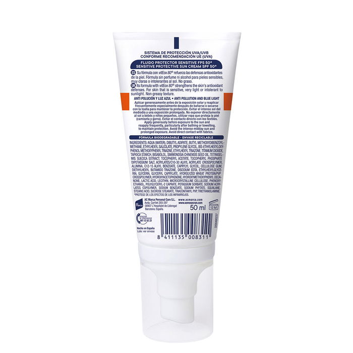 Ecran Sunnique Écran Solaire Visage Sensitive SPF50+ 50 ml Peaux Délicates