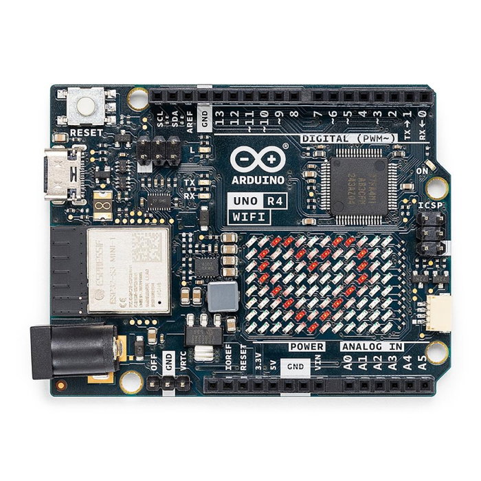Arduino Uno R4 WiFi Carte de Développement avec Matrice LED 12x8, WiFi, Bluetooth, DAC, USB-C et Connecteur Qwiic Arduino Uno R4 WiFi Carte de Développement avec Matrice LED 12x8, WiFi, Bluetooth, DAC, USB-C et Connecteur Qwiic