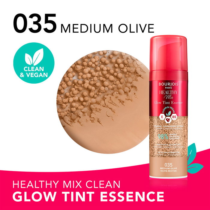Bourjois Healthy Mix Glow Tint Essence - Fond de teint hydratant et éclat naturel, n°040 Olive Moyenne, 30 ml Bourjois Healthy Mix Glow Tint Essence - Fond de teint hydratant et éclat naturel, n°040 Olive Moyenne, 30 ml
