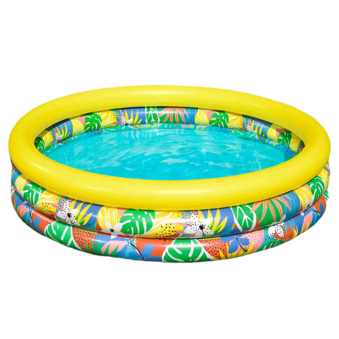Bestway Piscine Gonflable Enfant 3 Anneaux Floral 168x38 cm +2 Ans Jardin 51203
