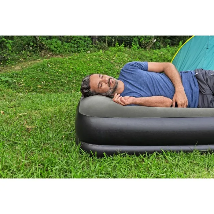 Bestway Matelas Gonflable 67699 2 Places avec Oreiller Intégré en Tritech - 203 x 152 x 36 cm - Pour Camping et Extérieur