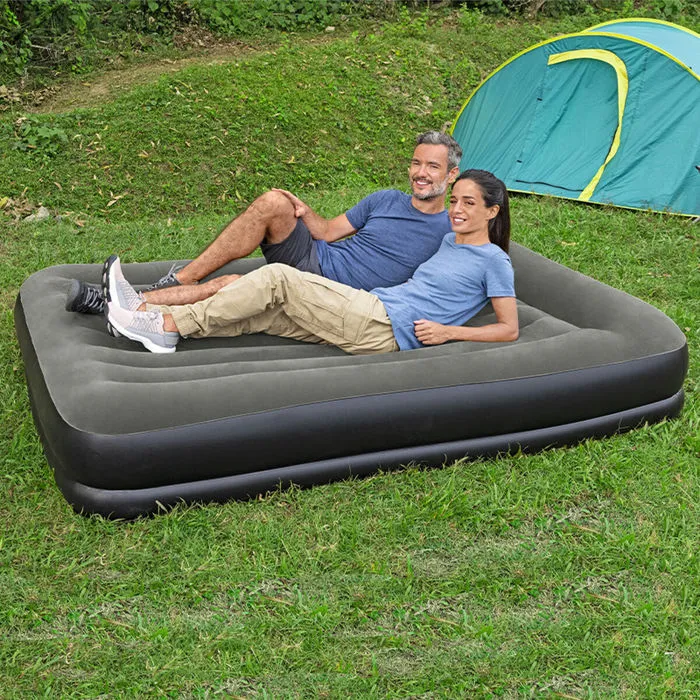 Bestway Matelas Gonflable 67699 2 Places avec Oreiller Intégré en Tritech - 203 x 152 x 36 cm - Pour Camping et Extérieur