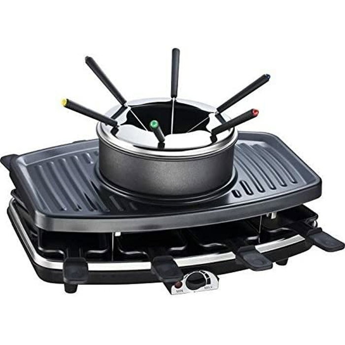 Continental Edison Appareil à raclette, gril et fondue 3 en 1 - Noir