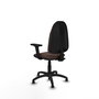 PIQUERAS Y CRESPO Chaise de bureau Algarra, similicuir marron foncé, accoudoirs 2D