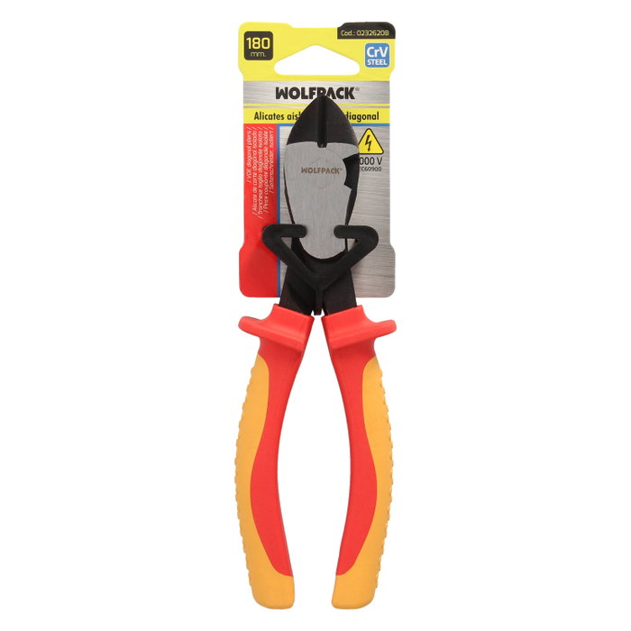 WOLFPACK LINEA PROFESIONAL Pince de coupe diagonale isolée 1000V 180mm WOLFPACK LINEA PROFESIONAL Pince de coupe diagonale isolée 1000V 180mm