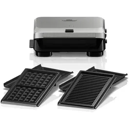 Braun SM5005 Grill Sandwich Maker 5 - Appareil à Croque-Monsieur et à Gaufres - 800 W - Plaques Amovibles - Inox / Noir