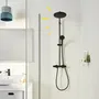 GROHE Colonne de douche thermostatique Vitalio Start System 250 - Noir Mat - Bras orientable 390mm, pommeaux pluie 25cm et 11cm, flexible 1.75m - 266772431