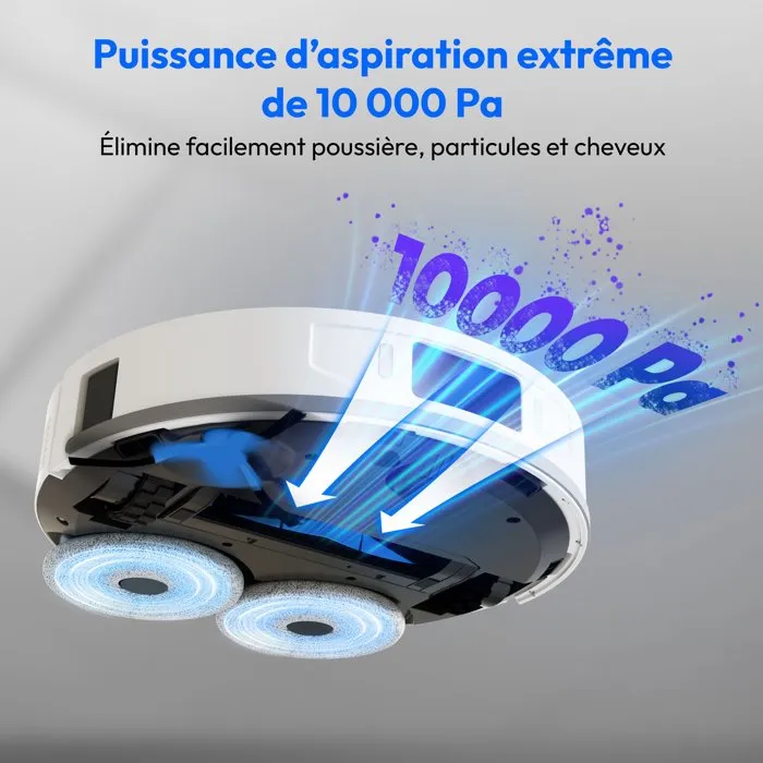 Medion MD12039 X55SW+ Aspirateur robot laveur 10000 Pa Navigation Laser Autonomie 290 min Station 3-en-1