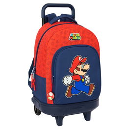 Cartable à roulettes Super Mario Trick Rouge Bleu foncé 33 x 45 x 22 cm