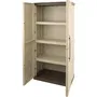 TOOD - Armoire de rangement haute en résine, 3 tablettes, charge max. 60 kg, dimensions 70x39x165 cm, pour intérieur et extérieur, couleur taupe/écru