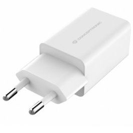 Conceptronic Chargeur USB 2 ports 5V 12W Blanc - Adaptateur Murale pour Smartphone, Tablette