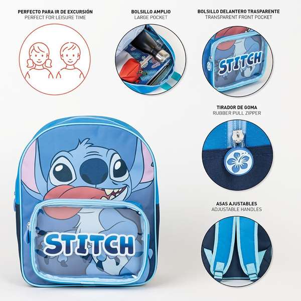 Cerdá Sac à dos enfant Stitch, 25 x 30 x 1,2 cm - Age recommandé 2 à 8 ans - Version multilingue