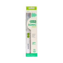 GUM Sonic Daily Brosse à dents électrique blanche à piles