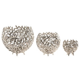 Bougeoir Home ESPRIT Argenté Aluminium 20 x 20 x 18 cm