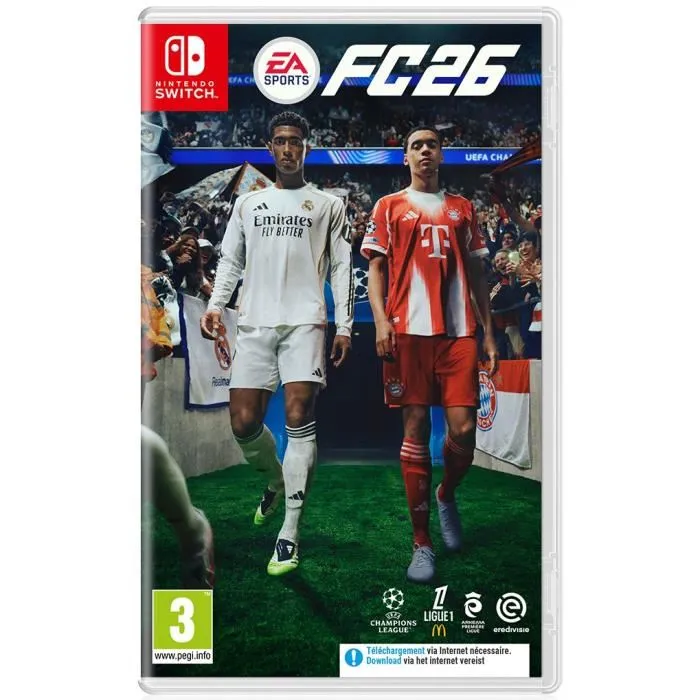 Electronic Arts - EA SPORTS FC 26 - Jeu vidéo Nintendo Switch en boîte - Version française (précommande, sortie 26/09/2025) - PEGI 3 Electronic Arts - EA SPORTS FC 26 - Jeu vidéo Nintendo Switch en boîte - Version française (précommande, sortie 26/09/2025) - PEGI 3
