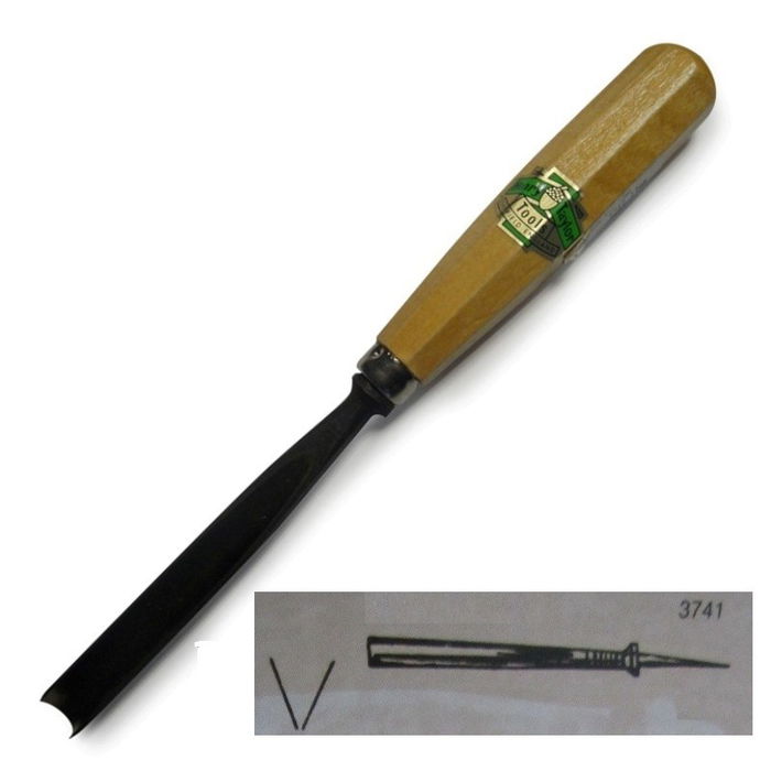 Virma Gouge à Burin droite 3741 Profil "V" 3mm Virma Gouge à Burin droite 3741 Profil "V" 3mm