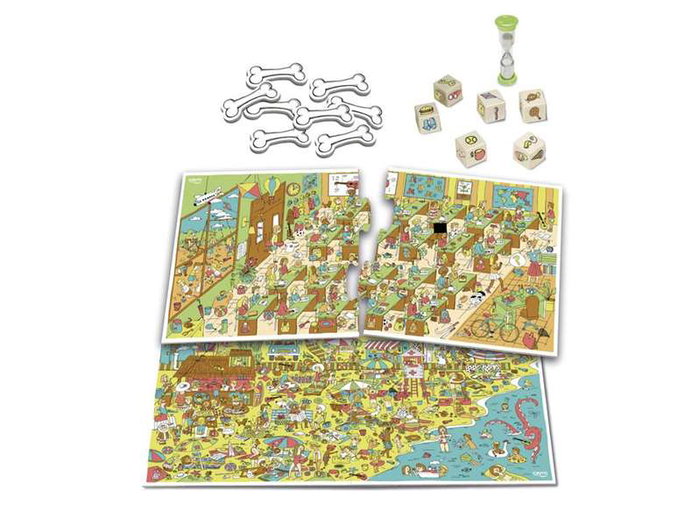 Cayro - Jeu de société Sam & Co en bois, aidez Sam et ses amis à retrouver les objets perdus du village, pour 2 joueurs, à partir de 4 ans