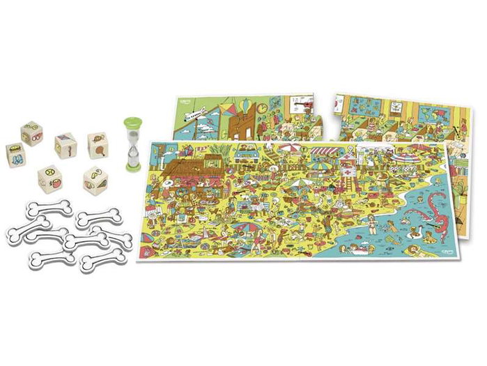 Cayro - Jeu de société Sam & Co en bois, aidez Sam et ses amis à retrouver les objets perdus du village, pour 2 joueurs, à partir de 4 ans