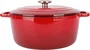Cosy & Trendy Cocotte Fonte Fontestic rouge 28 cm 6.15 L pour tous feux dont induction et four, avec couvercle à gouttières et intérieur blanc émaillé