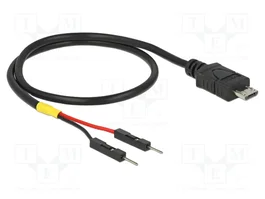 DELOCK Câble USB 2.0 avec micro prise USB B et connecteur à broches 1pin x2, 0,3m