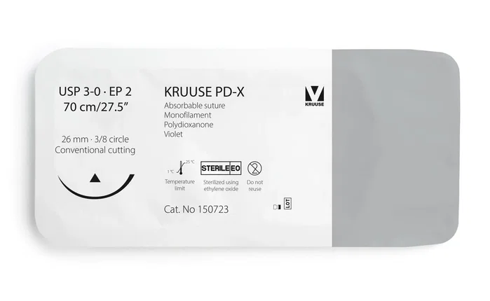 kruuse Suture PD-X 3/0 70cm avec aiguille 26mm 3/8 circle kruuse Suture PD-X 3/0 70cm avec aiguille 26mm 3/8 circle