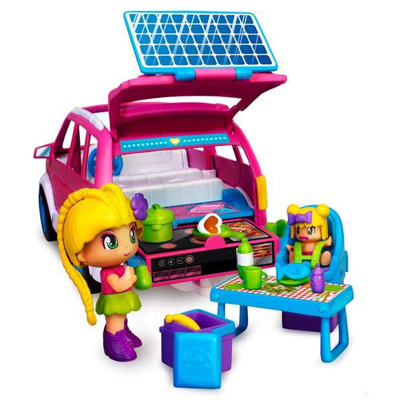 Famosa Coche Camping Pinypon avec accessoires et deux figurines - Multicolore Famosa Coche Camping Pinypon avec accessoires et deux figurines - Multicolore